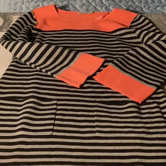 Eliza J Black and Orange Striped Sweater - Picture 1 of 10